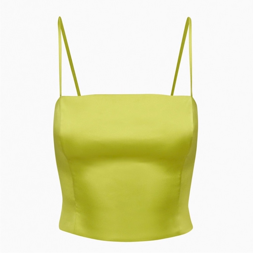 Aritzia NWT Sunday Best Green Shimmer Satin Camisole Camisole
